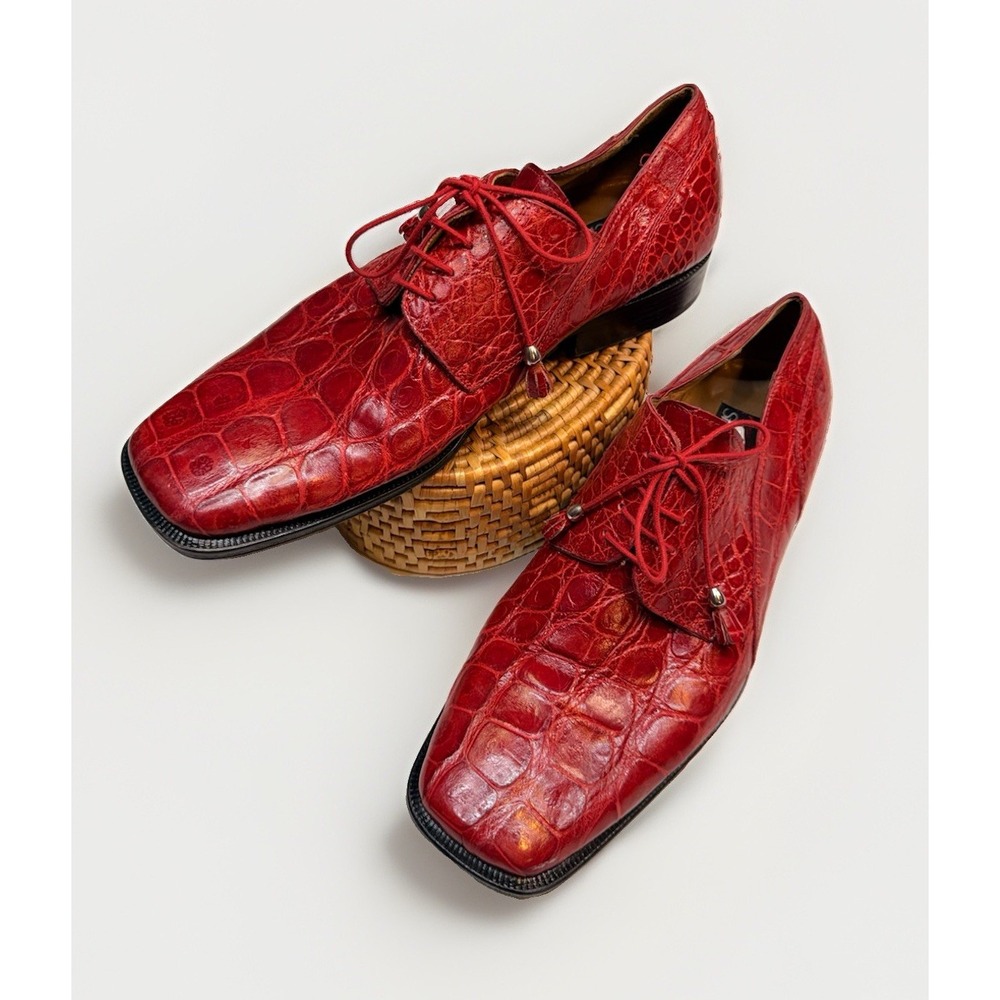 *RETRO* David Eden 'Roxi' / Exotic Crocodile / Hand-stiched/ Men's 11 Nice